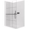 CERANO - Sprchová zástena Walk-in Crystal Ľ/P - 8 mm + polička/držiak na uteráky - bezvzperový systém - čierna matná, industriálne sklo - 100x200 cm CERANO - Sprchová zástena Walk-in Crystal Ľ/P - 8 mm + polička/držiak na uteráky - bezvzperový systém - čierna matná, industriálne sklo - 100x200 cm