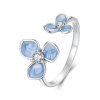 GRACE Silver Jewellery Stříbrný prsten se zirkony Blue Flower - stříbro 925/1000 P-SCR1089-E/48 nastavitelná Modrá GRACE Silver Jewellery Stříbrný prsten se zirkony Blue Flower - stříbro 925/1000 P-SCR1089-E/48 nastavitelná Modrá