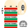 Magyar Termék címke, 43 * 20 mm-es (1000 db/tekercs) Magyar Termék címke, 43 * 20 mm-es (1000 db/tekercs)