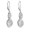 Strieborné náušnice visiace s kryštálmi Swarovski biele špirála 31160.1 Strieborné náušnice visiace s kryštálmi Swarovski biele špirála 31160.1