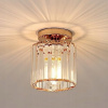 STROPNÁ LAMPA ZLATÁ LUSTER KRIŠTÁĽOVÁ E27 MODERNÁ DO OBÝVAČKY + ŽIAROVKA STROPNÁ LAMPA ZLATÁ LUSTER KRIŠTÁĽOVÁ E27 MODERNÁ DO OBÝVAČKY + ŽIAROVKA