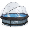 Bazén s krytom a filtráciou Stone pool Exit Toys kruhový oceľová konštrukcia 300*76 cm šedý od 6 rokov Bazén s krytom a filtráciou Stone pool Exit Toys kruhový oceľová konštrukcia 300*76 cm šedý od 6 rokov