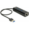 Delock USB 3.0 Hub 3 portový + 1 port Gigabit LAN 10/100/1000 Mb/s 62653 Delock USB 3.0 Hub 3 portový + 1 port Gigabit LAN 10/100/1000 Mb/s 62653