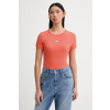 Tommy Jeans tričko dámske bavlnené s elastanom DW0DW17881 oranžová XXS Tommy Jeans tričko dámske bavlnené s elastanom DW0DW17881 oranžová XXS