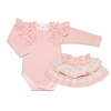 BABY NELLYS 2-dielna sada, body dl.rukáv +suknička s krajkou a volánikmi, veľ. 98, pudrová BABY NELLYS 2-dielna sada, body dl.rukáv +suknička s krajkou a volánikmi, veľ. 98, pudrová