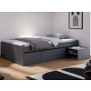 Posteľ s úložnými zásuvkami Assisi 120x200 cm, antracitová Posteľ s úložnými zásuvkami Assisi 120x200 cm, antracitová