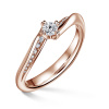 Freya Side Stones | Zásnubný prsteň so stredovým kameňom 0.145ct, biele zlato, s diamantmi 62