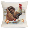 Dekoračná gobelínová obliečka na vankúš s kohútikom, sliepočkou a k uriatkami 45 x 45 cm Dekoračná gobelínová obliečka na vankúš s kohútikom, sliepočkou a k uriatkami 45 x 45 cm