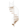 Minka STAIRS Kombinované točité schodisko Spiral Effect buk/biela pr. 140 cm Minka STAIRS Kombinované točité schodisko Spiral Effect buk/biela pr. 140 cm