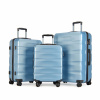 BONTOUR „Wave“ 3-dielna súprava kufrov s dvojitými kolieskami, s TSA zámkom, ľadovo modrá BONTOUR „Wave“ 3-dielna súprava kufrov s dvojitými kolieskami, s TSA zámkom, ľadovo modrá