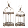 Dekoračná Kovová Zlatá Klietka Set 2ks Dekoračná Kovová Zlatá Klietka Set 2ks