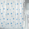 Spirella sprchový závěs MILANO, motiv čtverců, bílo-modrý, 120 x 200 cm, polyester (10.01185) Spirella sprchový závěs MILANO, motiv čtverců, bílo-modrý, 120 x 200 cm, polyester (10.01185)