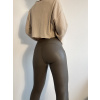 Sim Fashion Koženkove zateplené legíny Push-up s vysokým pásom Patries Farba: Kávová, Veľkosť: XL Sim Fashion Koženkove zateplené legíny Push-up s vysokým pásom Patries Farba: Kávová, Veľkosť: XL