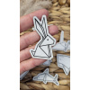 Koženkový štítok Origami zajko Laser koženka: Surová koža(káva) Koženkový štítok Origami zajko Laser koženka: Surová koža(káva)