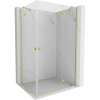 Mexen Mist-H Duo, 2-krídlový výklopný sprchový kút 90 x 105 cm, číre sklo, zlatý matný profil, 8A5-090L-105P-55-00 Mexen Mist-H Duo, 2-krídlový výklopný sprchový kút 90 x 105 cm, číre sklo, zlatý matný profil, 8A5-090L-105P-55-00