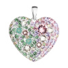 Strieborný prívesok s kryštálmi Swarovski mix farieb srdca 34243.3 sakura Strieborný prívesok s kryštálmi Swarovski mix farieb srdca 34243.3 sakura