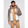 Ombre Colorful retro men's sports jacket - beige and white biela | hnedá | krémová M Ombre 5907064520114 Ombre Colorful retro men's sports jacket - beige and white biela | hnedá | krémová M Ombre 5907064520114