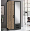 Šatníková skriňa so zrkadlom Bochum, 90 cm, grafit/jedľa Šatníková skriňa so zrkadlom Bochum, 90 cm, grafit/jedľa