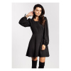 Rozšírené čierne mini šaty, A662 S Rozšírené čierne mini šaty, A662 S