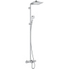 HANSGROHE Crometta E Showerpipe 240 1jet nástenný sprchový systém s vaňovým termostatom, horná sprcha 240 x 240 mm, ručná sprcha 2jet, chróm, 27298000