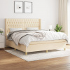 zahrada-XL Posteľný rám boxspring s matracom krémový 180x200 cm látka 3132254 zahrada-XL Posteľný rám boxspring s matracom krémový 180x200 cm látka 3132254