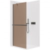 CERANO - Sprchová zástena Walk-in Onyx YL/P - 8 mm + polička / držiak na uteráky - čierna matná, bronzové sklo - 120x200 cm CERANO - Sprchová zástena Walk-in Onyx YL/P - 8 mm + polička / držiak na uteráky - čierna matná, bronzové sklo - 120x200 cm
