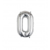 Foliový balónik Číslo 0 strieborné Foliový balónik Číslo 0 strieborné