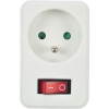 Solight zásuvka, 10A, biela, vypínač P96 Solight zásuvka, 10A, biela, vypínač P96