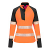 Reflexná dámska mikina 1/4 zips Oranžová 3XL Reflexná dámska mikina 1/4 zips Oranžová 3XL