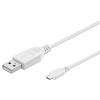 PremiumCord Kabel micro USB 2.0, A-B 0,5m, bílá PremiumCord Kabel micro USB 2.0, A-B 0,5m, bílá