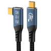 Kabel PremiumCord USB4™ Version2.0 Thunderbolt 3 a 4 80Gbps 16K@60Hz, 0,8m zahnutý, bavlněný oplet Kabel PremiumCord USB4™ Version2.0 Thunderbolt 3 a 4 80Gbps 16K@60Hz, 0,8m zahnutý, bavlněný oplet
