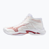 Dámske volejbalové topánky Mizuno Wave Lightning Elite Mid white/rose elegance/lava falls Dámske volejbalové topánky Mizuno Wave Lightning Elite Mid white/rose elegance/lava falls