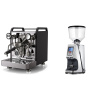 Rocket Espresso Mozzafiato FAST V, black + Eureka Atom Specialty 65, chrome Rocket Espresso Mozzafiato FAST V, black + Eureka Atom Specialty 65, chrome