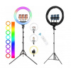 Ring 45 selfie lampa, statív, RGB, veľká, diaľkové ovládanie, NA FOTKY 200W 45CM XXL Ring 45 selfie lampa, statív, RGB, veľká, diaľkové ovládanie, NA FOTKY 200W 45CM XXL