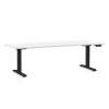 Rauman Výškovo nastaviteľný stôl OfficeTech D, 200 x 80 cm, čierna podnož, biela Rauman Výškovo nastaviteľný stôl OfficeTech D, 200 x 80 cm, čierna podnož, biela