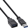 Kábel USB 3.2 Gen 1, A-A M/F 2m, 5Gbps, predlžovací, čierny Kábel USB 3.2 Gen 1, A-A M/F 2m, 5Gbps, predlžovací, čierny