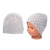 Dvojvrstvová ažúrková čiapka, bavlna, Baby Nellys - sivá, veľ. 104/110 Dvojvrstvová ažúrková čiapka, bavlna, Baby Nellys - sivá, veľ. 104/110