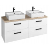 Aqualine Vega - Skrinka s umývadlami 125x54x45 cm, 4 zásuvky, biela/dub platin VG064-04 Aqualine Vega - Skrinka s umývadlami 125x54x45 cm, 4 zásuvky, biela/dub platin VG064-04