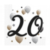 Procos Servítky s číslom 20 milestone 33x33cm 20ks Procos Servítky s číslom 20 milestone 33x33cm 20ks