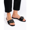 Shelvt Women's black flip-flops with embellishment čierna 41 Shelvt 0000296503452 Shelvt Women's black flip-flops with embellishment čierna 41 Shelvt 0000296503452