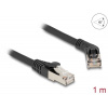 Delock Síťový kabel RJ45 Cat.6A S/FTP, ze zástrčky zalomené doprava 45° na přímou zástrčku, 1 m, černý Delock Síťový kabel RJ45 Cat.6A S/FTP, ze zástrčky zalomené doprava 45° na přímou zástrčku, 1 m, černý
