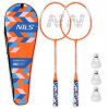 Rekreačná sada na bedminton: 2 rakety + 3 košíky + obal Rekreačná sada na bedminton: 2 rakety + 3 košíky + obal