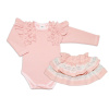 BABY NELLYS 2-dielna sada, body dl.rukáv +suknička s krajkou a volánikmi, veľ. 98, pudrová Baby Nellys BABY NELLYS 2-dielna sada, body dl.rukáv +suknička s krajkou a volánikmi, veľ. 98, pudrová Baby Nellys