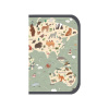 REYBAG World Map, peračník, jednozipsový, prázdny, 2 klopy, 20x13,5x4cm REYBAG World Map, peračník, jednozipsový, prázdny, 2 klopy, 20x13,5x4cm