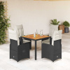 5dílný zahradní bistro set s poduškami černý polyratan Černý 3276977 5dílný zahradní bistro set s poduškami černý polyratan Černý 3276977