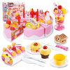 Krájacia torta click4TOYS ružová plastová sada 75 dielov na suchý zips Krájacia torta click4TOYS ružová plastová sada 75 dielov na suchý zips