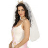 Párty čelenka Bride s bílým závojem Párty čelenka Bride s bílým závojem