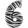 Grabo Nafukovací balónik číslo 6 zebra 102cm extra veľký Grabo Nafukovací balónik číslo 6 zebra 102cm extra veľký