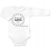Body dlhý rukáv Baby Nellys, Made with love, biele, veľ. 80 Body dlhý rukáv Baby Nellys, Made with love, biele, veľ. 80