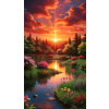 Norimpex diamantové malování Západ slunce nad lesem 30 x 40cm Norimpex diamantové malování Západ slunce nad lesem 30 x 40cm